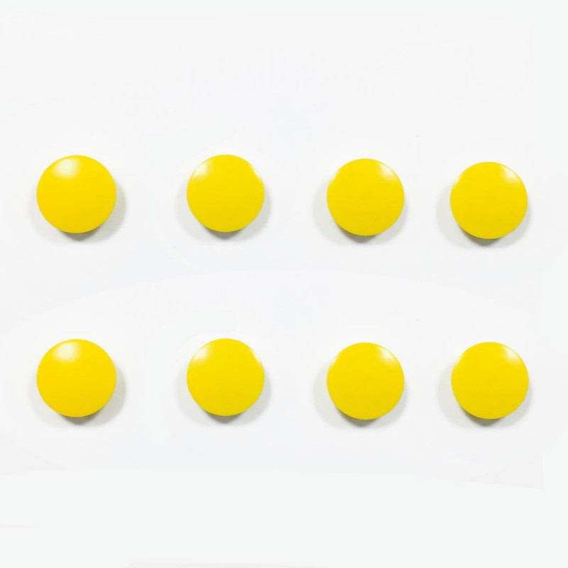 Magnete rotondo giallo - Set di 8 pezzi