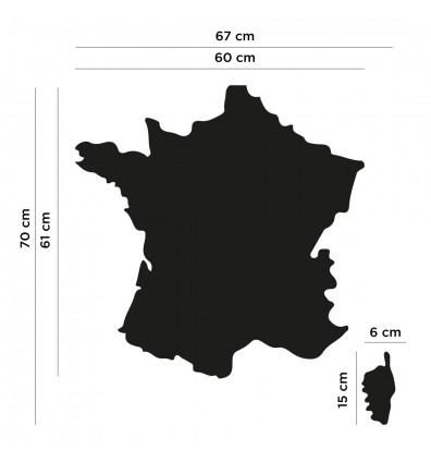 Cartella magnetica da parete in ardesia con mappa della Francia 