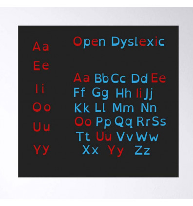 alfabeto magnetico Open dyslexic - set di 129 magneti
