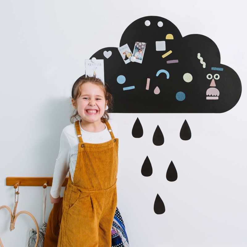 lavagna magnetica a forma di nuvola per decorare la stanza del bambino