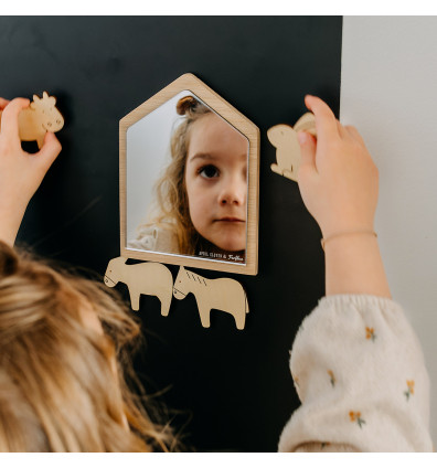 Specchio magnetico in legno per bambini da 3 anni - Ferlfex