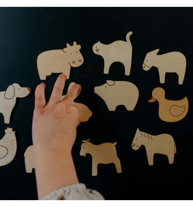 Animali della fattoria - gioco magnetico in legno per bambini dai 3 anni - Ferflex