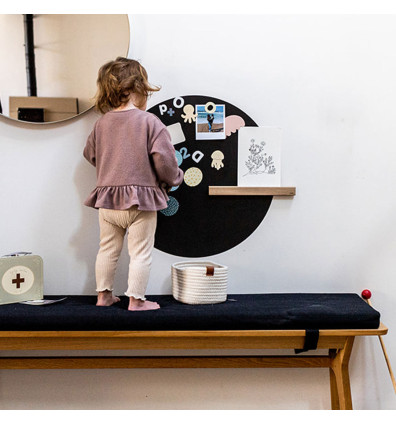 Tabella magnetica rotonda da parete nera ideale per la camera dei bambini o l'ingresso - Ferflex