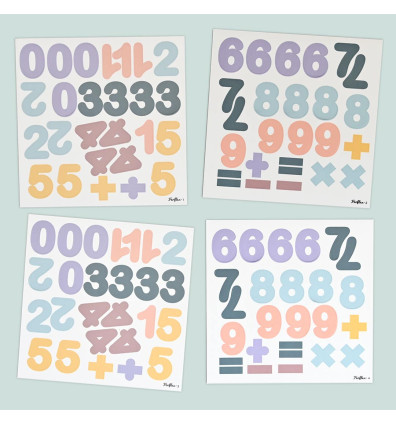 numeri magnetici colorati in pastello - set di 100 magneti morbidi per bambini - Ferflex