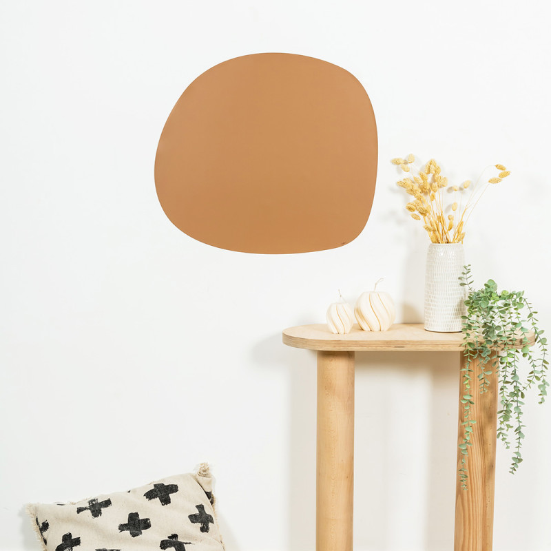 Lavagna magnetica a parete di forma ovoidale color caramello - ideale per creare un'esposizione decorativa a parete - Ferflex