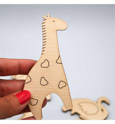 magnete in legno a forma di giraffa per frigorifero - Ferflex