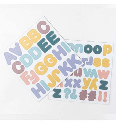 lettere dell'alfabeto magnetico colori pastello