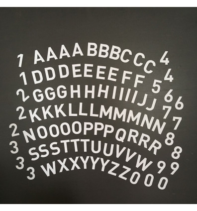 Forme magnetiche dell'alfabeto e dei numeri - bianco - 95 pezzi